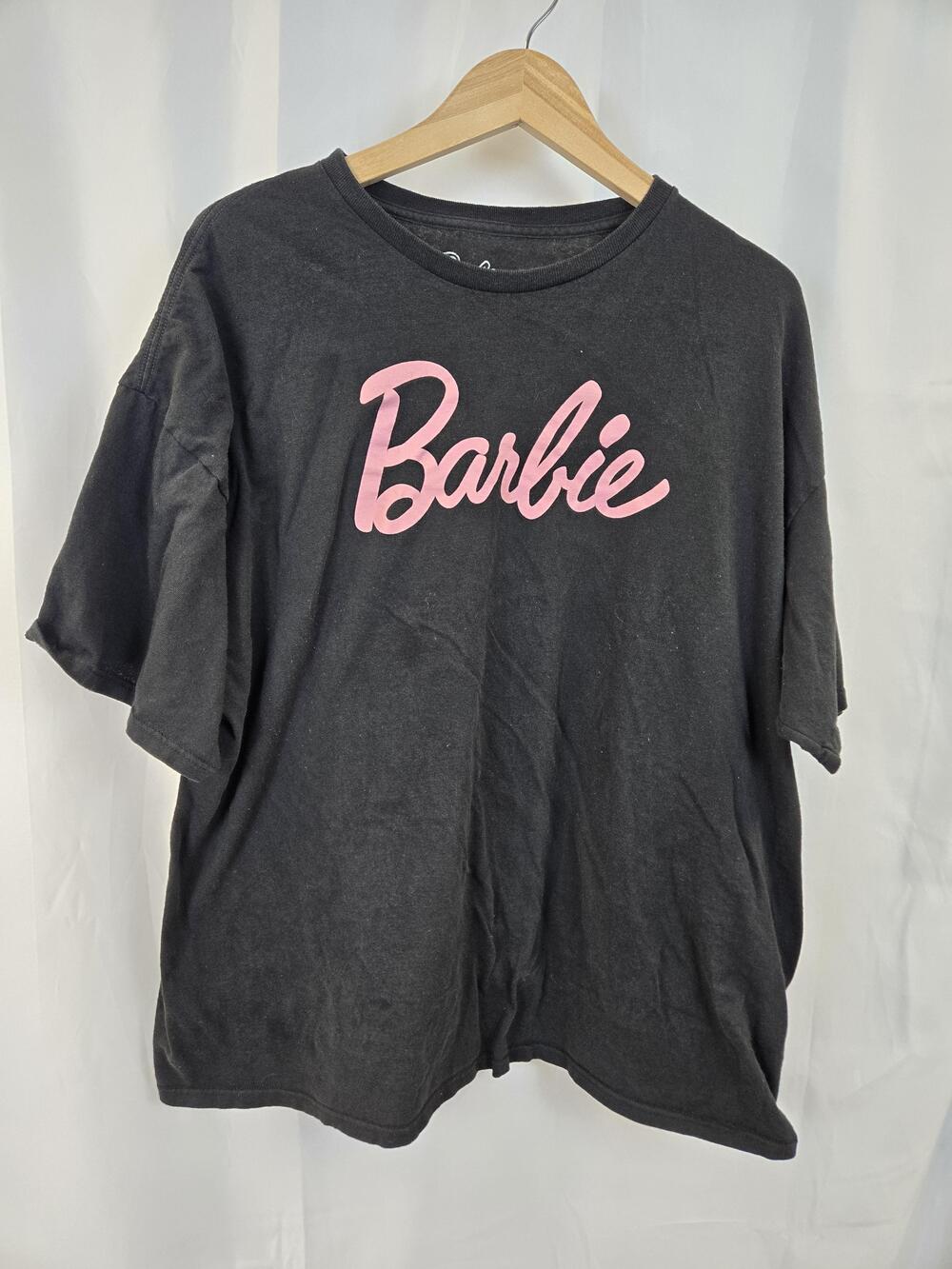 Barbie Shirt Womens XXXL Black Logo Graphic Short Sleeve Tee Top Relaxed Fit